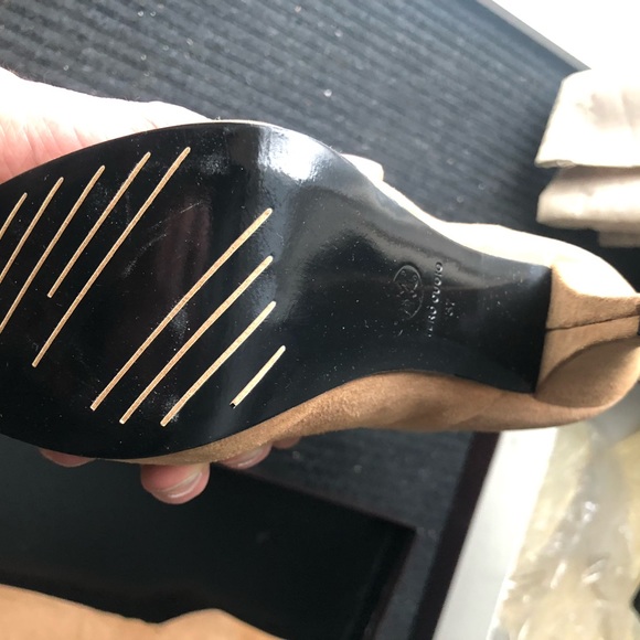 Moden Vintage beige suede high heel boots nib - Picture 6 of 9